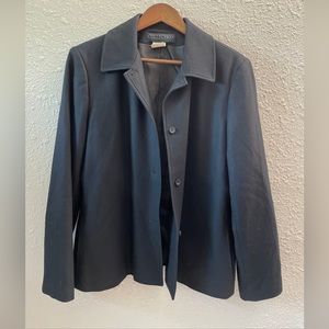 Woman’s harve benard Collection Pea Coat Black Wool Blazer Button Jacket Sz 14